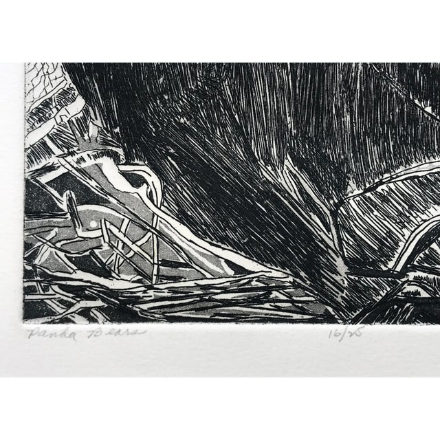 Vintage Expressionist Etching Original Print "Panda's" by Sylvia T. Gavurin For Sale In New York - Image 6 of 7