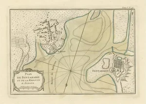 Antique Map of Hondarribia Near the Bidasoa River, 1764