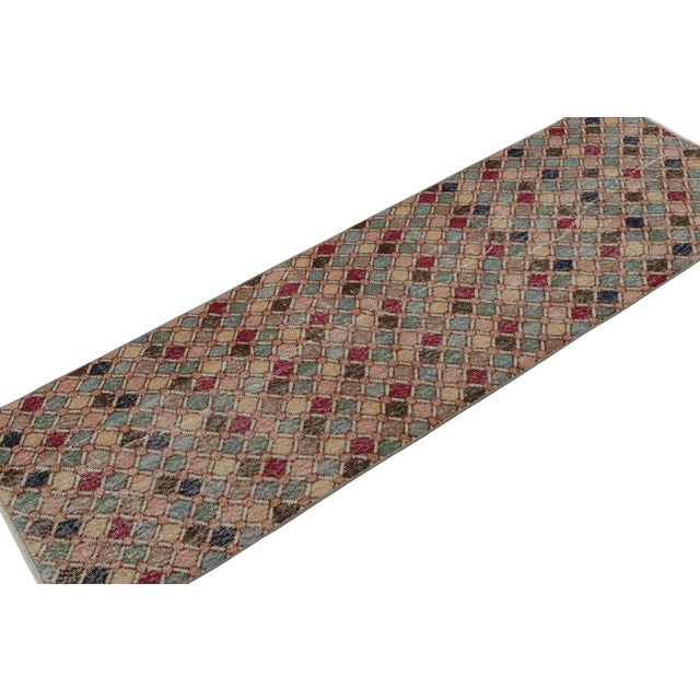 Art Deco Vintage Zeki Müren Art Deco Runner Rug With Geometric Patterns, From Rug & Kilim For Sale - Image 3 of 7