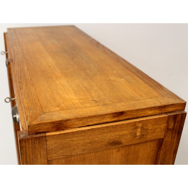 Brown Vintage Filing Cabinet in Oak, 1920s For Sale - Image 8 of 11