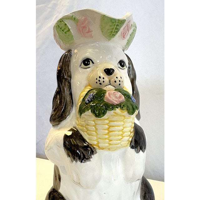 Shabby Chic C1993 Haldon Group Ceramic Dog Pitcher For Sale - Image 3 of 18