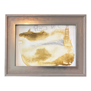 Contemporary Abstract Study in Golds and Grays, Framed