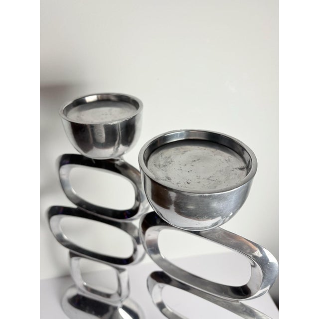 1990s Aluminum Candleholders by Matthew Hilton, 1990s, Set of 2 For Sale - Image 5 of 8