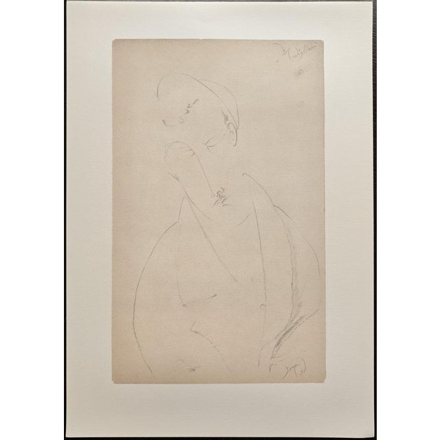 Amedeo Modigliani (1884-1920) Uomo con i Baffi / Man with a Mustache Lithograph on paper Paper especially produced for...