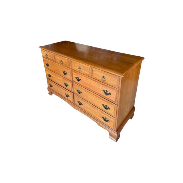 Vintage 1970's Solid Hard Rock Maple Dresser For Sale - Image 4 of 9