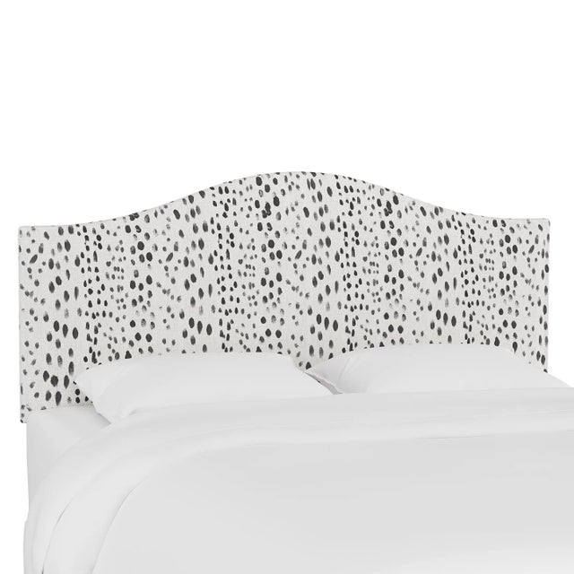Kenmore Headboard in Ink Linen Leopard, King For Sale