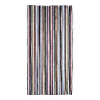 Vintage Turkish Oushak Handmade Wool Cotton Beige Kilim Area Rug For Sale