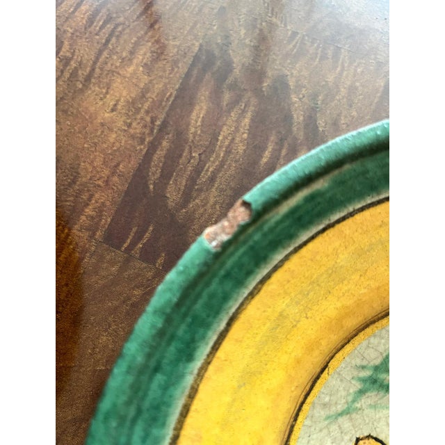 Antique Hand Painted Guatemalan Majolica with Yellow Deer For Sale - Image 10 of 13