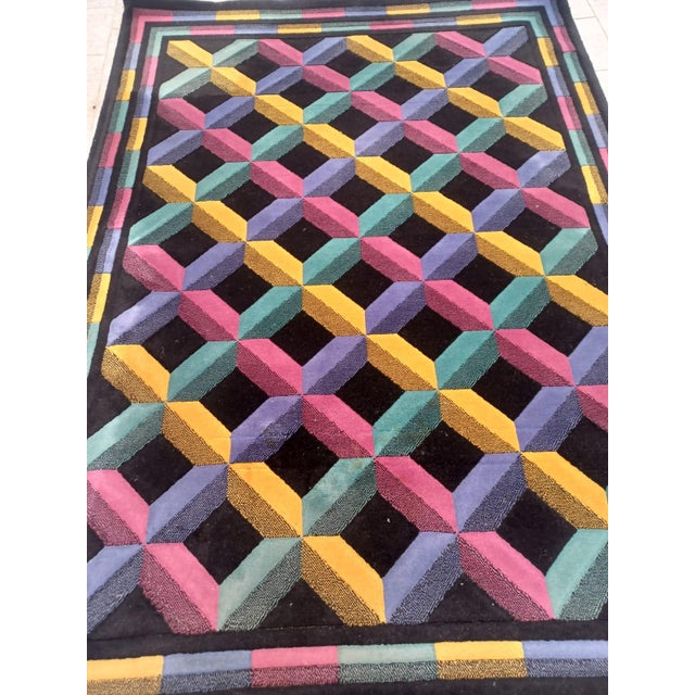 Ottavio missoni "optic" vintage rug made in the 1980s from pure virgin wool by t&j vestor, founded in 1921 by rosita...