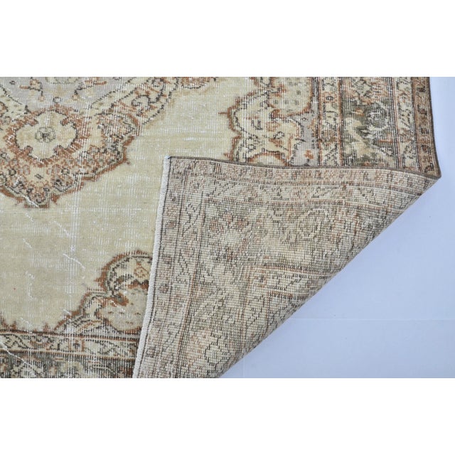 1960s Handmade Turkish Pastel Unique Area Rug For Sale - Image 10 of 11