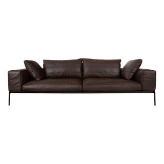Lifesteel 4-Seater Sofa in Brown Leather from Flexform For Sale