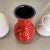 Op Art German Red-White Fat Lava Pottery Vases from Bay Ceramics, Set of 4 For Sale - Image 9 of 18