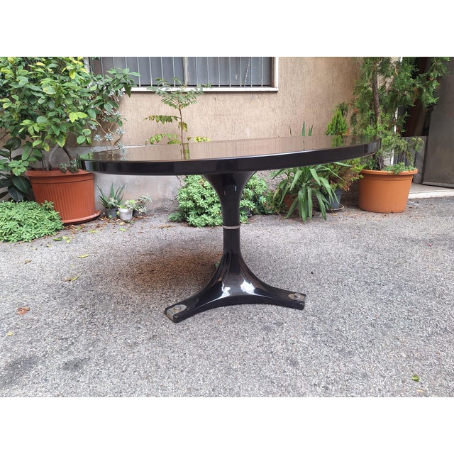 Black Vintage Model 4997 Dining Table in Black Polyester Resin by Ignazio Gardella and Anna Castelli for Kartell, 1960s For Sale - Image 8 of 18