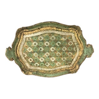 Vintage Giltwood Serving Tray For Sale