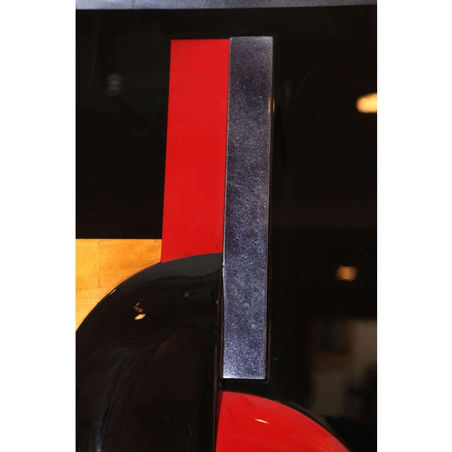 Mid-Century Modern Eliade Ispas Cubist/Constructivist Lacquer Panel For Sale - Image 3 of 8