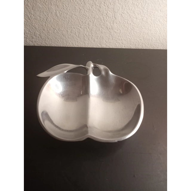 Vintage Silverplated Apple Shaped Divided Bowl, Made in India For Sale - Image 4 of 7