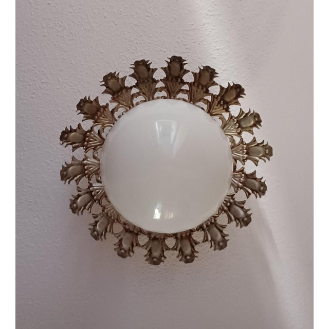 Metal Sun Ceiling Lamp, 1960s For Sale - Image 7 of 7