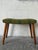 1960s Green Fabric Ottoman With Walnut Legs Mid-Century Modern 1960s For Sale - Image 5 of 10