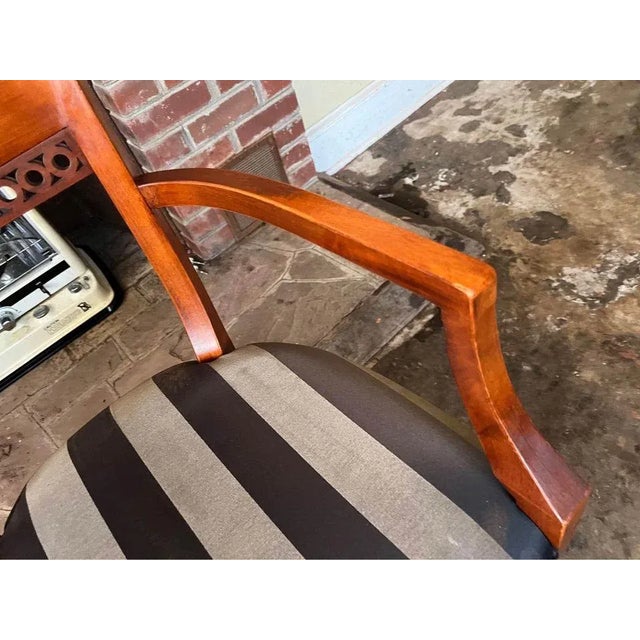 Brown Mid 20th Century Pair Italian Upholstered Armchairs For Sale - Image 8 of 11