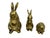 Hollywood Regency Vintage Bunny Rabbit Brass Figurines - A Set of 3 For Sale - Image 3 of 5