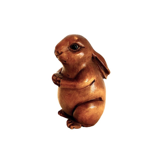 Set of Nine Japanese Netsuke Rabbits From the Showa Era For Sale - Image 9 of 18