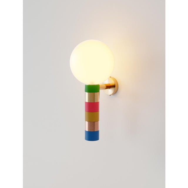 Donna i wall lamp in brass, copper, glass & aluminium by studio marine breynaert. Dimensions: w 18.5 x d 21 x h 41.5 cm....