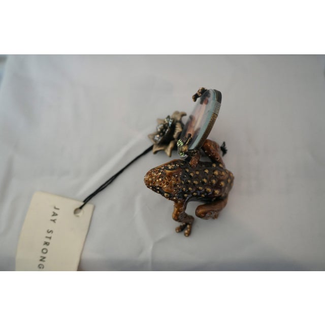 Metal Jay Strongwater Enamel & Crystal Frog Frame For Sale - Image 7 of 9