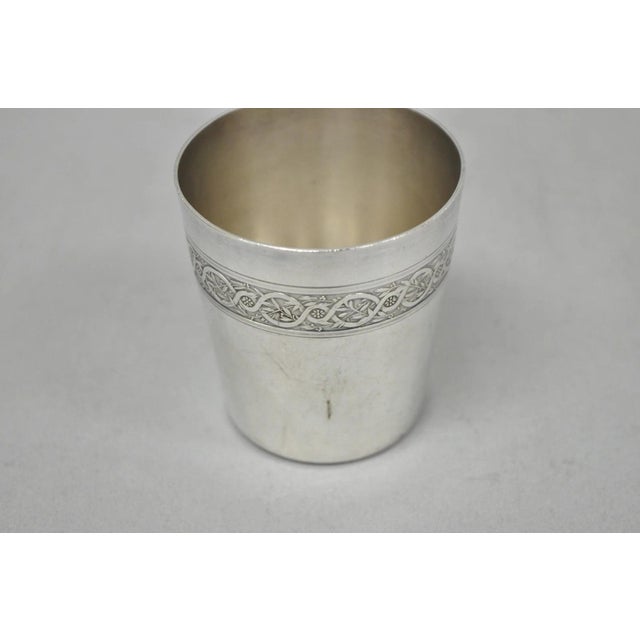 Antique Christofle French Silver Plated Shot Glass Goblet Cup W/ Wreath Pattern For Sale - Image 9 of 12
