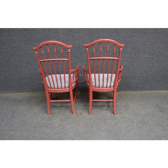 Late 20th Century Pair of Thomasville-Attributed Windsor Armchairs For Sale - Image 5 of 11
