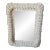 Vintage 1950's Rectangular White Mid Century Modern Wicker Wall Mirror For Sale