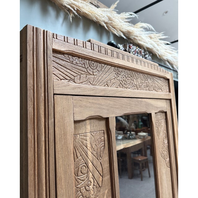 Art Deco Display Cabinet in Natural Oak, 1930s For Sale - Image 3 of 18