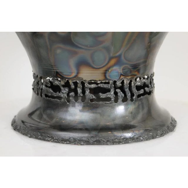 1950s Vintage Rare Signed Marcello Fantoni Bronze Monumental Lamp, Italian, 1950's For Sale - Image 5 of 8