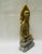 1900 - 1909 Antique Chinese Hand-Carved Green Stone Buddha Sculpture With Base For Sale - Image 5 of 9