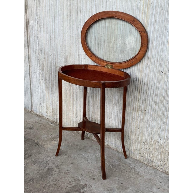 Early 20th Century Early 20th Century Louis XVI Style Satinwood Lift Top Vitrine, circa 1900 For Sale - Image 5 of 18