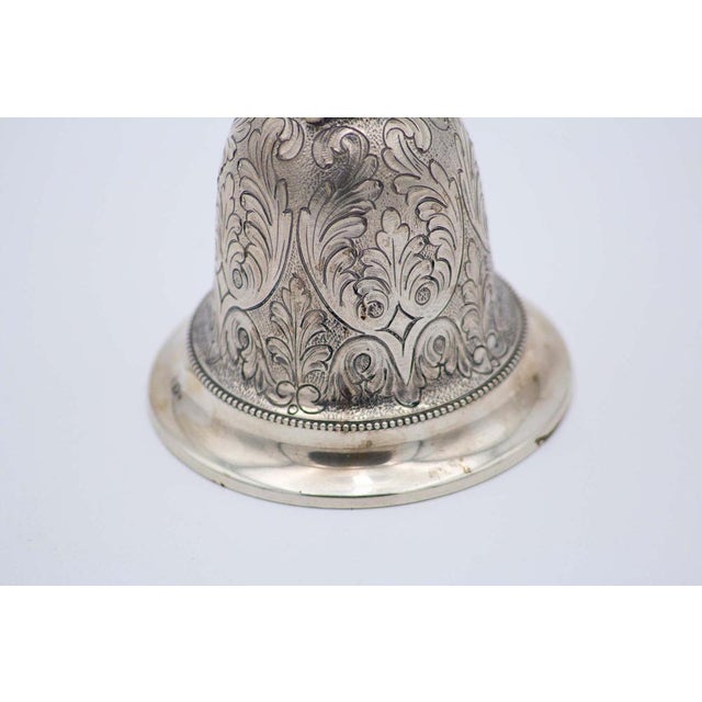 Chiseled Silver Bell with Plant Motifs, in Good conditions. Designed 1920 to 1949