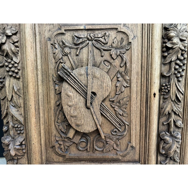 French Carved Oak Sideboard, 1860 For Sale - Image 10 of 16