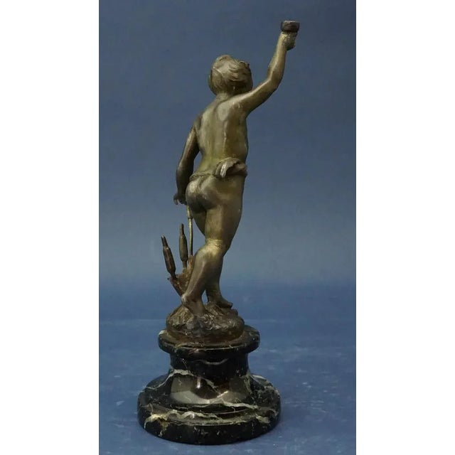 Bronzed Metal La Source Liberty Sculpture of Cherubic Putto by Ernest Justin Ferrand, 19th Century For Sale - Image 4 of 18