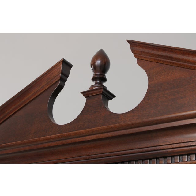 Wood Stickley Chippendale Mahogany Corner China Cabinet For Sale - Image 7 of 16
