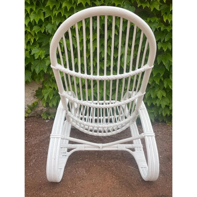 Large Italian Rattan Chair, 1960 For Sale - Image 10 of 12