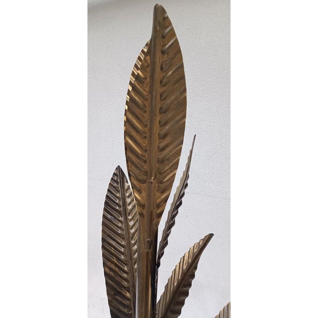 1970s Brass Palm Lamp, 1970s For Sale - Image 5 of 9