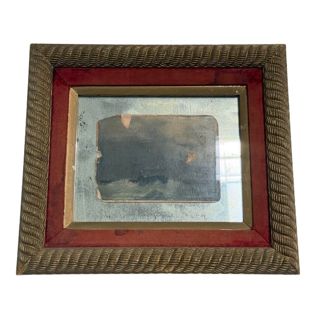 Early 20th Century Miniature Ship at Sea Oil Painting For Sale