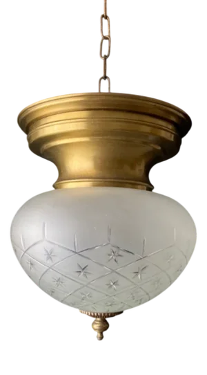 Vintage Glass Ceiling Lamp, 1960s