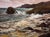 Sesimbra by Sparky LeBold | Oil on Canvas Seascape with rocky shoreline and waves For Sale