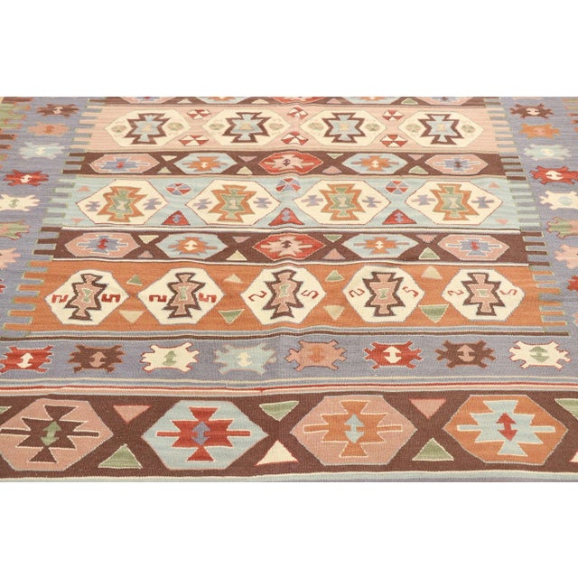 Vintage Persian Shiraz Kilim Rug - 05'08 X 08'06 For Sale - Image 4 of 9