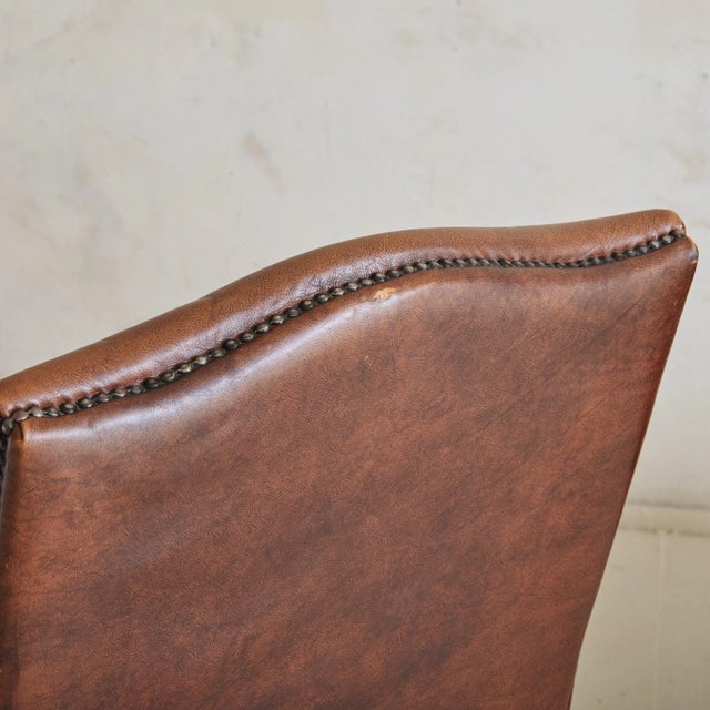 Modern Dutch Armchair in Brown Sheepskin Leather, 1970s For Sale - Image 3 of 11