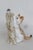 Figurative Bone China Taiwan Tabby Cat Chasing Mouse Up a Tree Stump Ceramic Figurine 4964b For Sale - Image 3 of 14