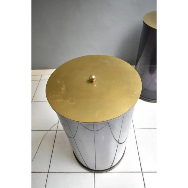 Light Columns in Brass and Acrylic Glass, Set of 2 For Sale - Image 5 of 6