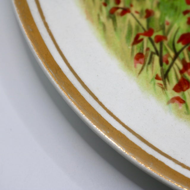 Ceramic Antique 10" r.k. Beck Sporting Hound Porcelain Cabinet Plate - Circa 1910 For Sale - Image 7 of 12