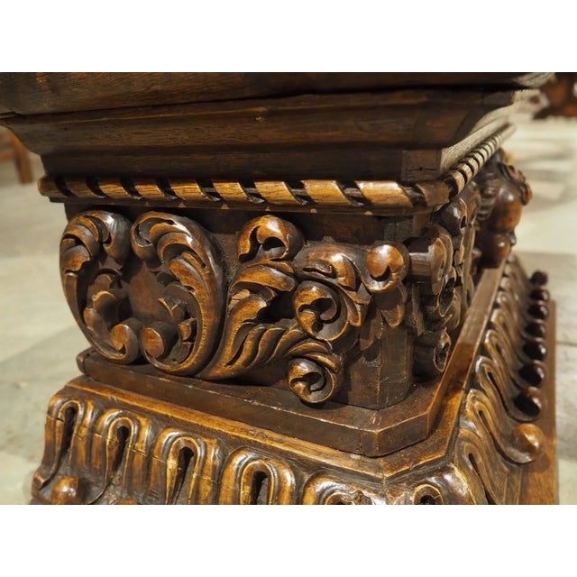 17th Century Oak Carved Socle Pedestal From Northern Italy For Sale - Image 17 of 17