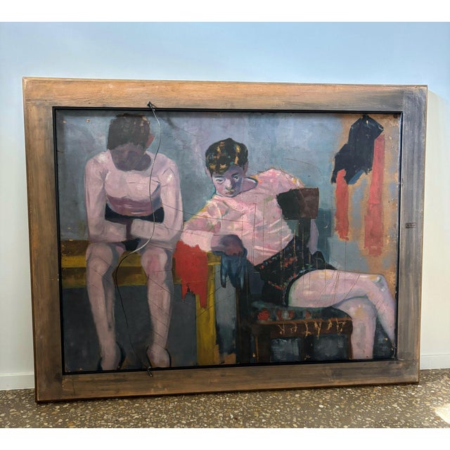Arnout Colnot, Portrait of a Woman, Verso: Resting Boys, Oil on Board, 1960s, Framed For Sale - Image 17 of 18